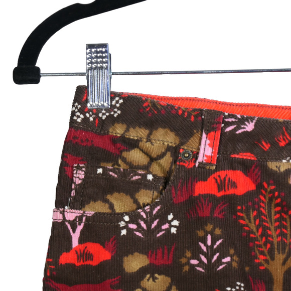 NEW Lands End Kids Skort Girls Size 14 Brown Corduroy Pockets Forest Fox Animals - Picture 5 of 10